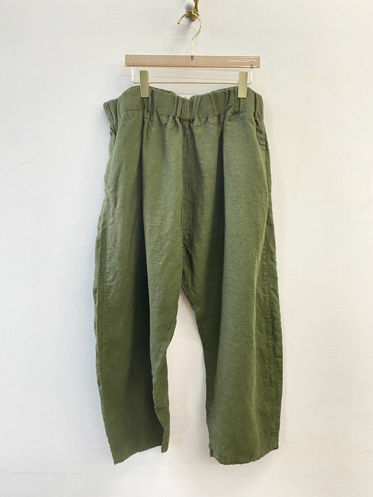 Soft Green Linen Studio Pant