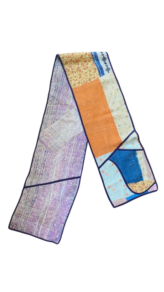 Reversible Quilted Scarf w/ Pockets in Colors Pink, Blue, Purple, Orange, Beige & Purple, Gray, Blue - Made X Hudson