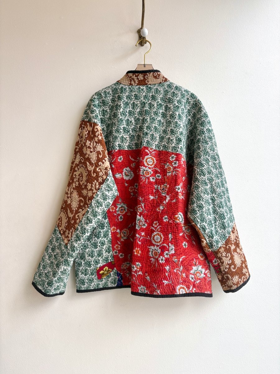 Reversible Ladhiya Quilted Jacket in Colors Sky, Mist, Lavender & Copper, Flame, Fern - Made X Hudson