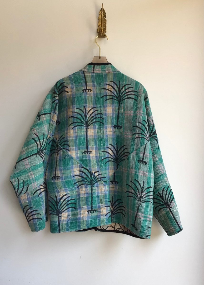 Reversible Ladhiya Quilted Jacket in Colors Teal, Blue, Cream, Black & Cream, Lavender, Blush, Black - Made X Hudson