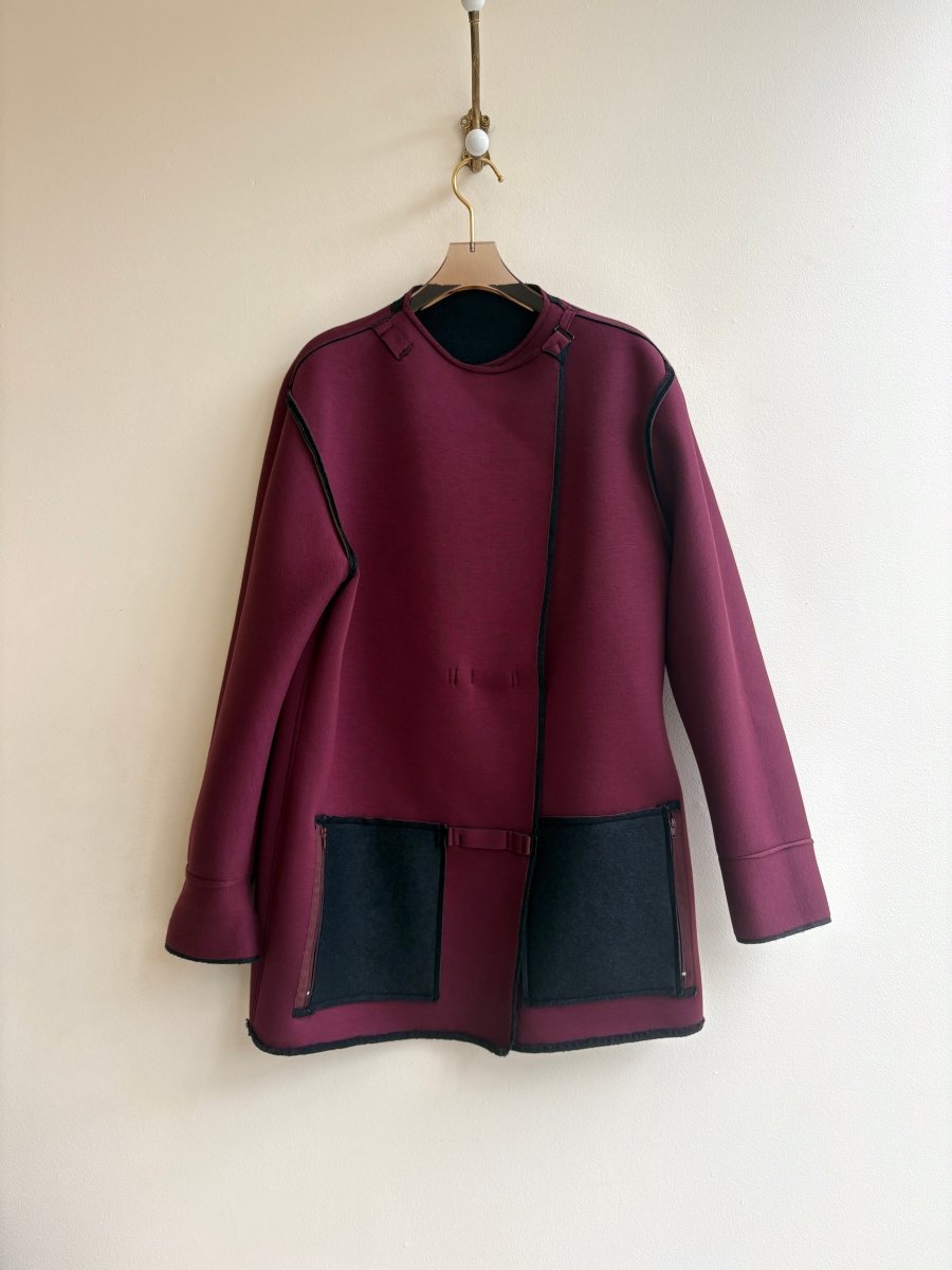 Black & Burgundy | Reversible Over Coat w/ Pockets - Made X Hudson