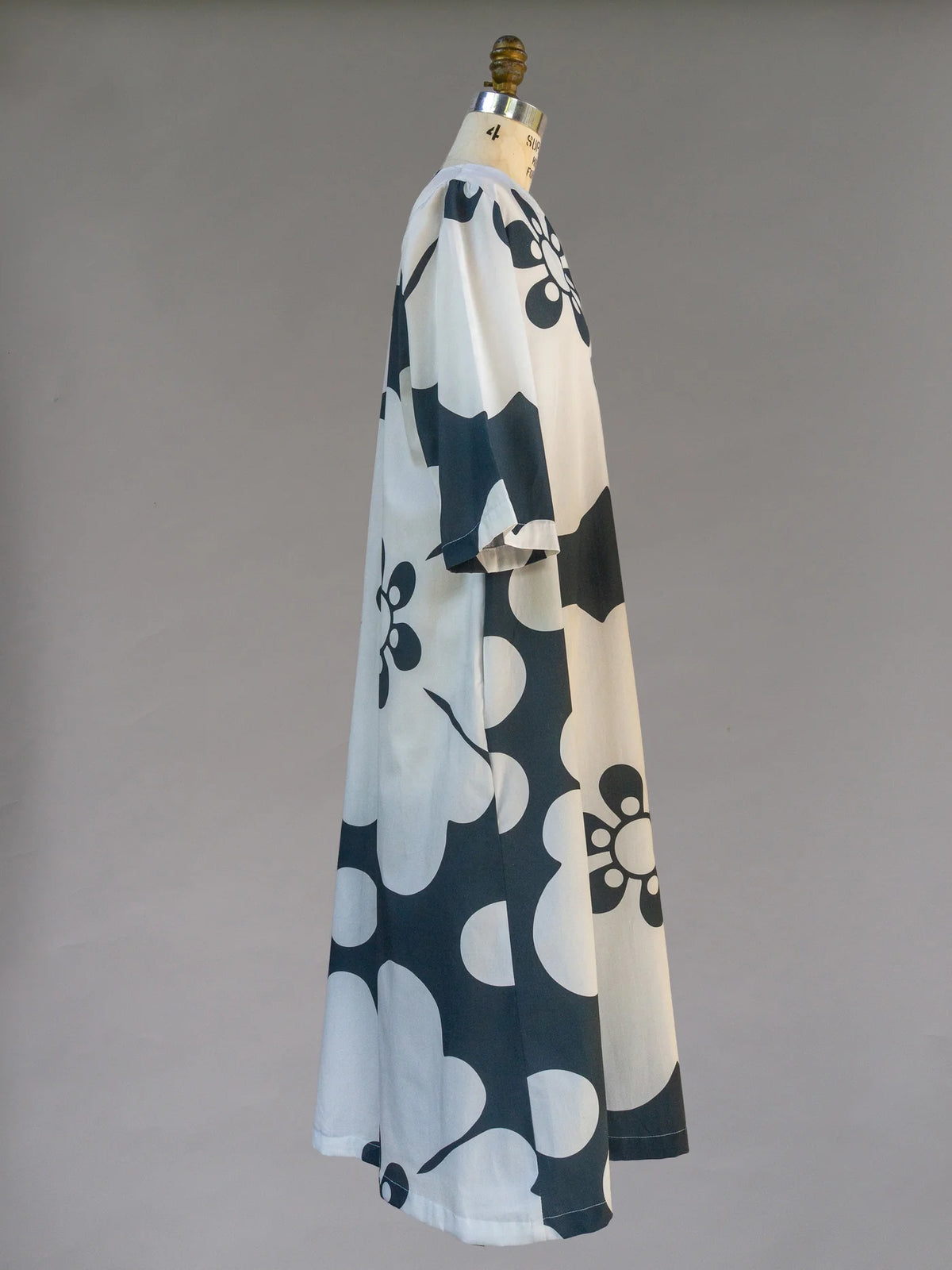 Blue & White Pareo Jumbo Floral Print “Emilie” Dress - Made X Hudson