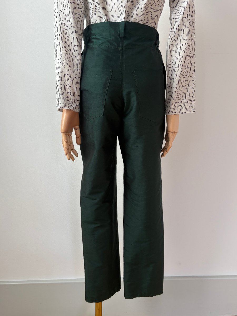 Marlene Jean in Emerald Silk Shantung - Made X Hudson