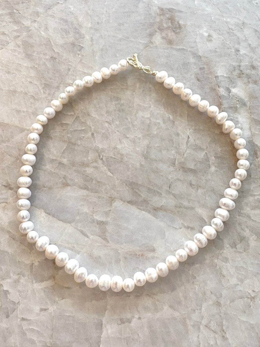 Standard Baroque Pearl Necklace Choker with Toggle Clasp - Made X Hudson