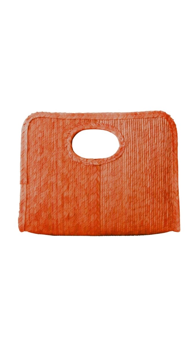 Mini Square Straw Beach Tote Orange - Made X Hudson