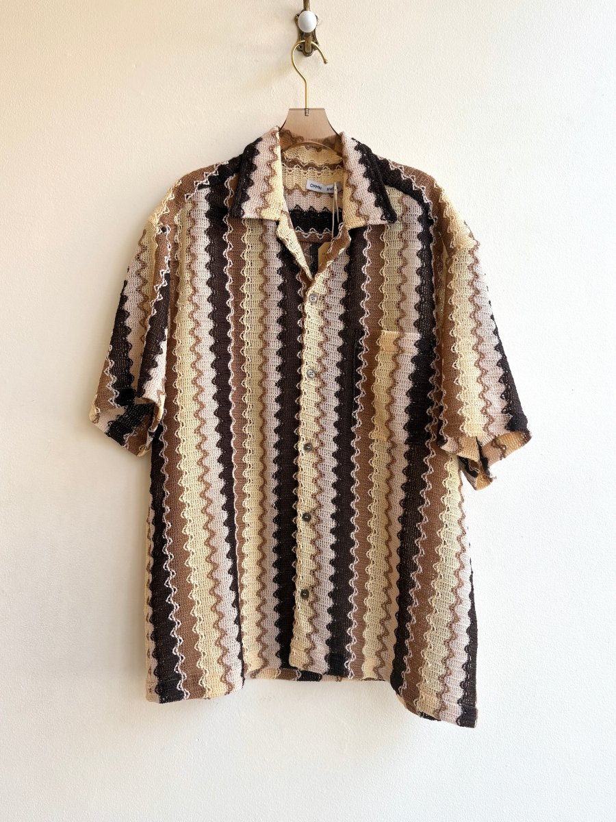 CMMN SWDN | Brown and Cream Crochet Button Down (Vintage) - Made X Hudson