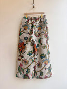 Jacobean Floral Linen Wide-Leg Pant - Made X Hudson