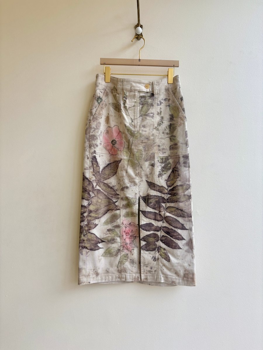 Denim Long Eco - Printed & Hand Drawn Skirt (Reworked) - Made X Hudson