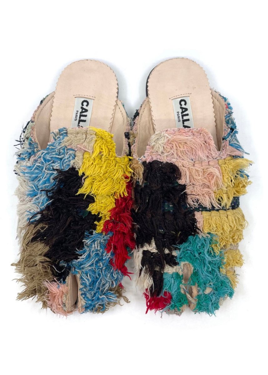 Tabi Babouche “Vincenza” Split Toe Flats In Colors Dark Brown, Yellow, Pink, Teal, Blue, Tan (Size 39) - Made X Hudson