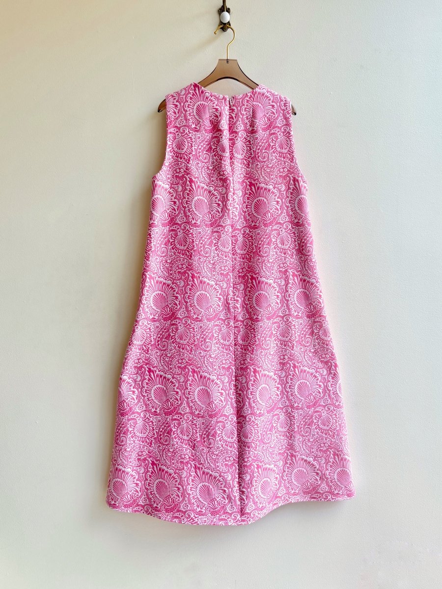 Pink Paisley Print Brocade Chore Dress - Made X Hudson
