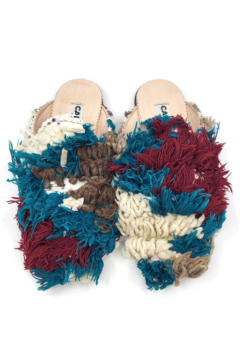 Niki Babouche Flats In Colors Teal, Burgundy, Brown (Size 41) - Made X Hudson