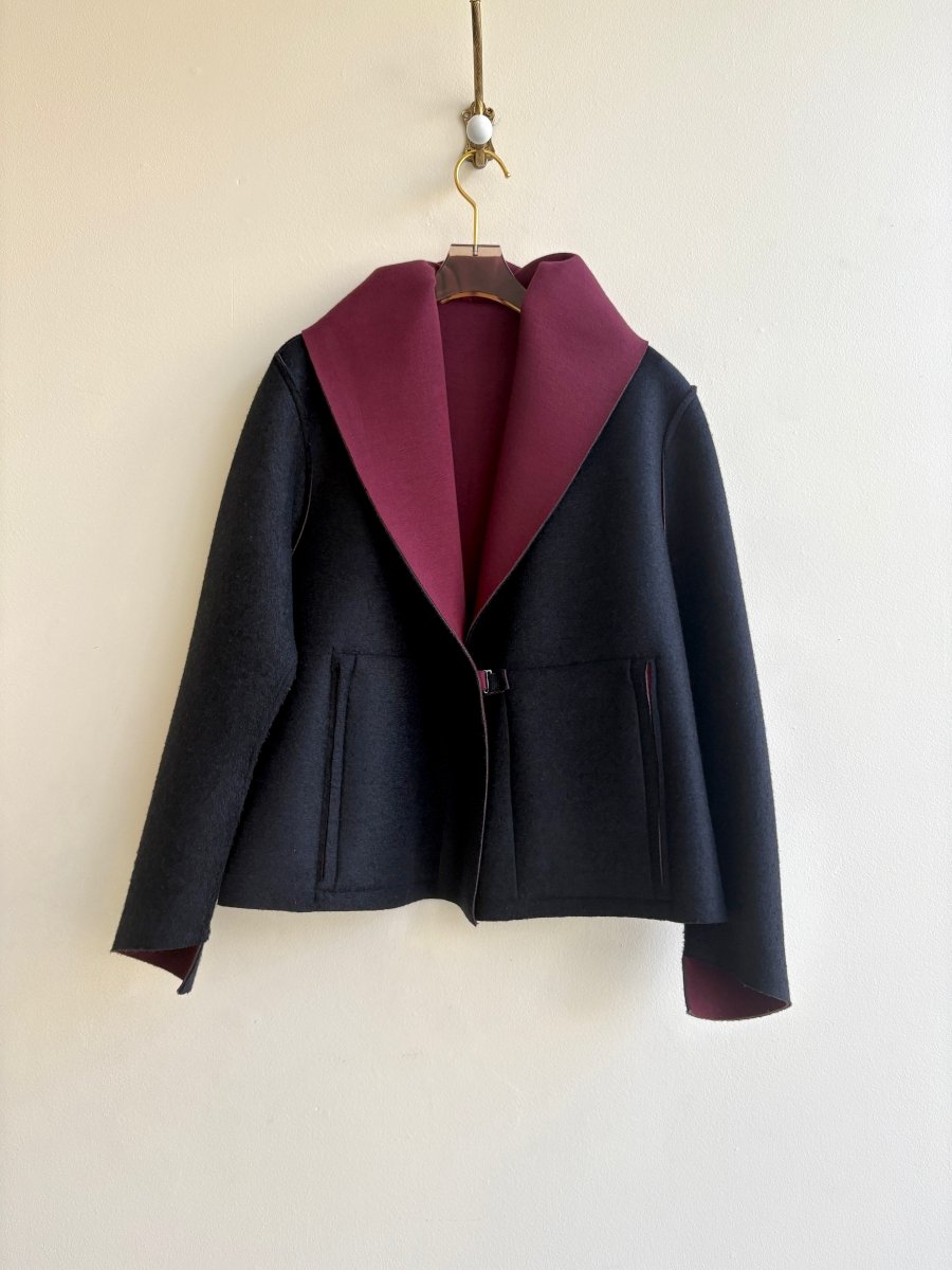 Burgundy and Black Shawl Jae | 2T - Made X Hudson