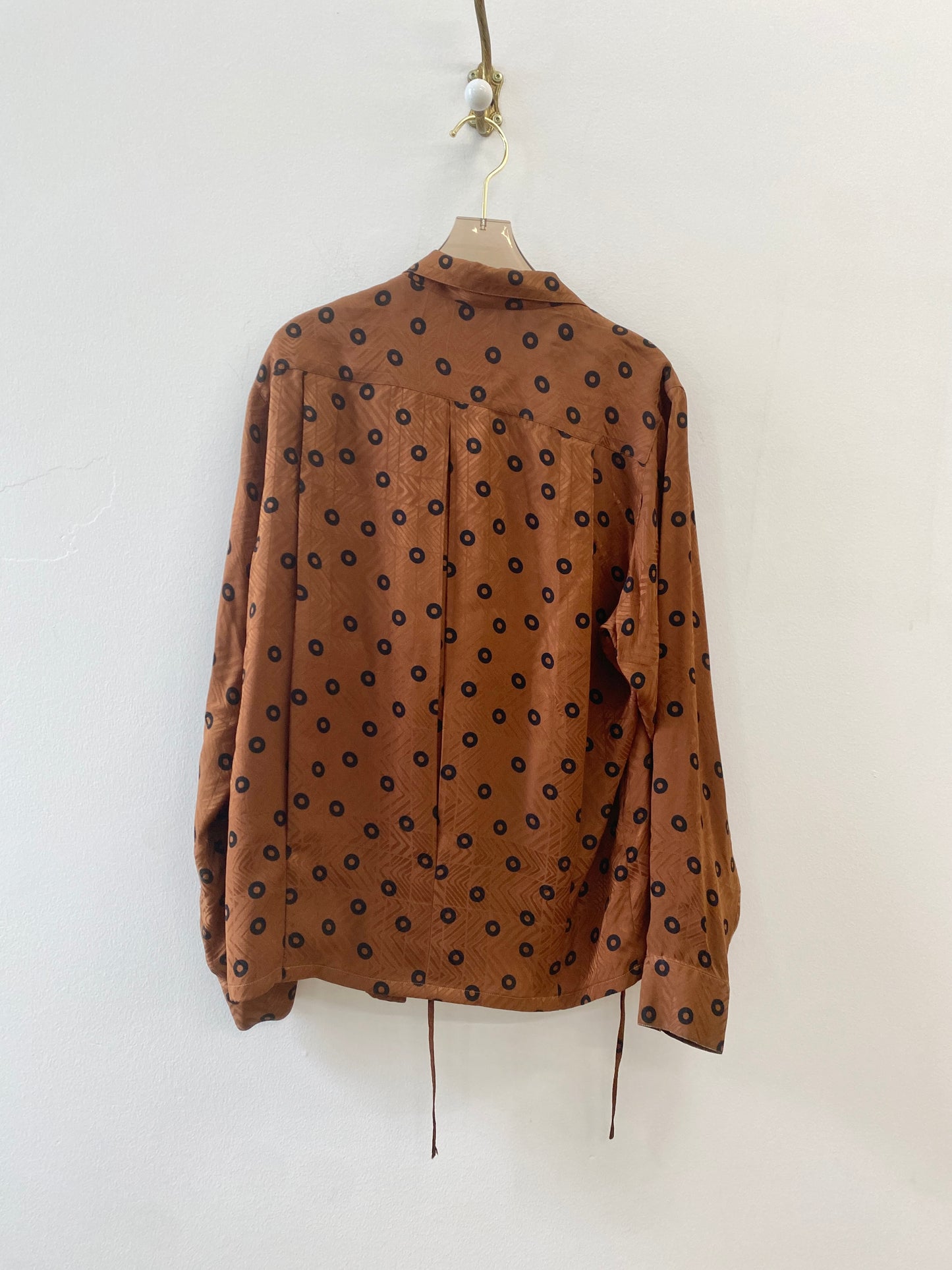 Christian Dior Sportswear | Brown  Silk w/ Black Circles Top (Vintage)