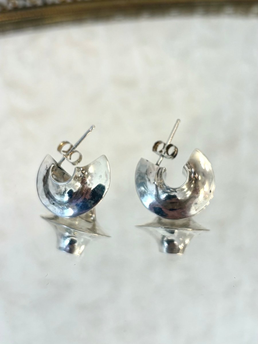Nautilus Slice Sterling Silver Earrings - Made X Hudson