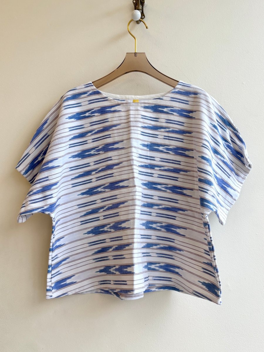 Denim and Bronze Ikat | Picnic Top - Made X Hudson