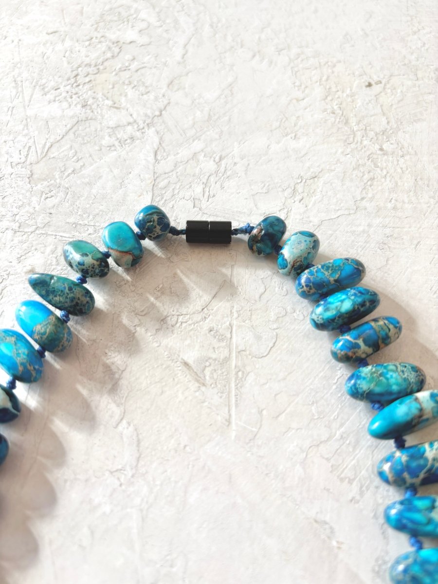 Pressed Sea Jasper Cleopatra Necklace (Vintage) - Made X Hudson