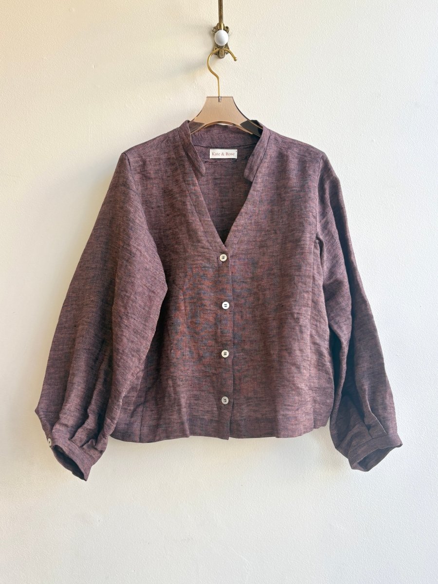 Plum Zero - Waste Button - Front Blouse - Made X Hudson