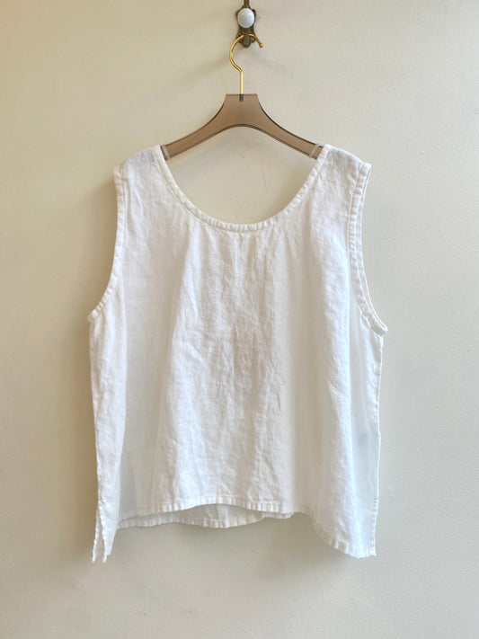 White Linen Tank Top