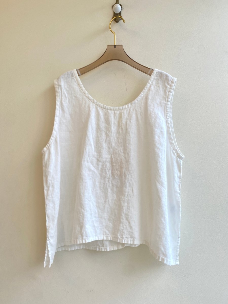 White Linen Tank Top - Made X Hudson