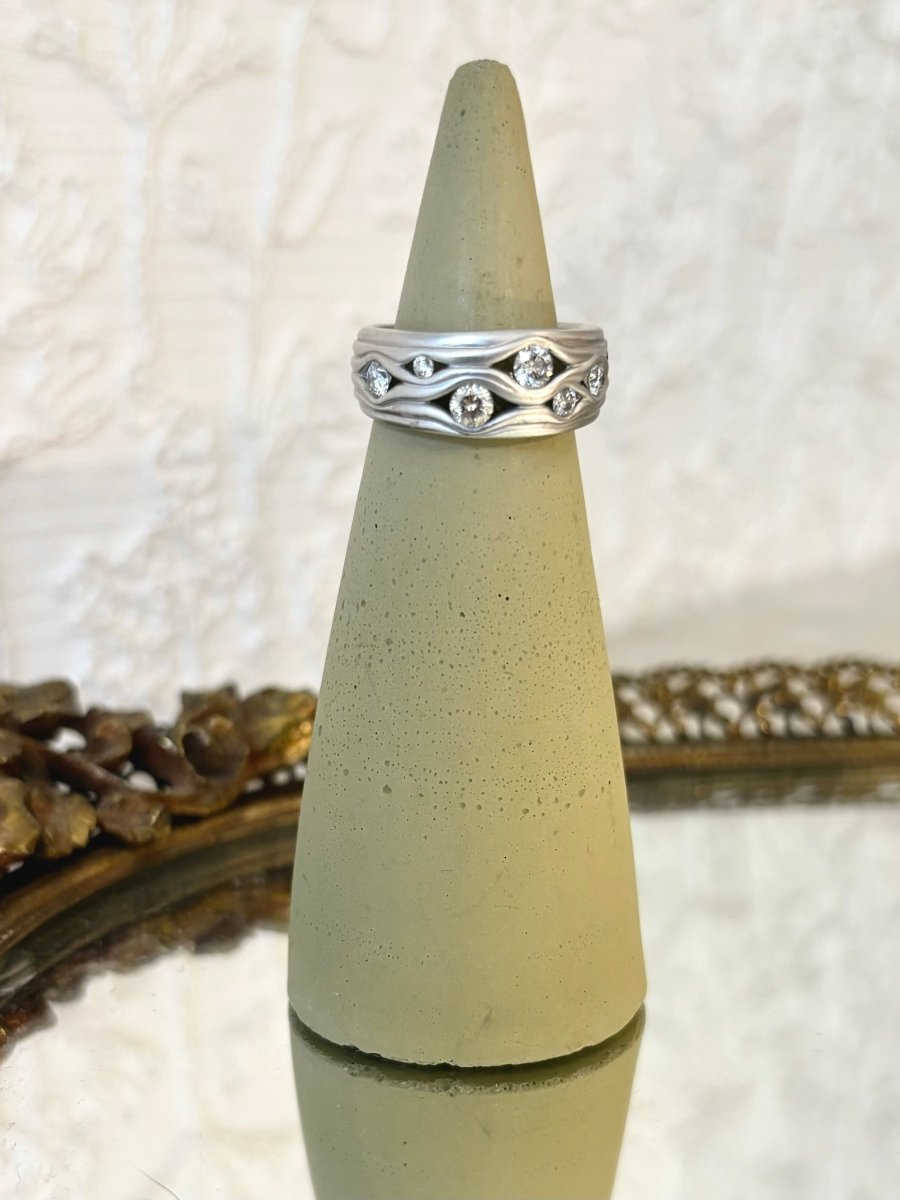 Rapids 10K White Gold Ring w/ .35 CT Diamonds - Made X Hudson