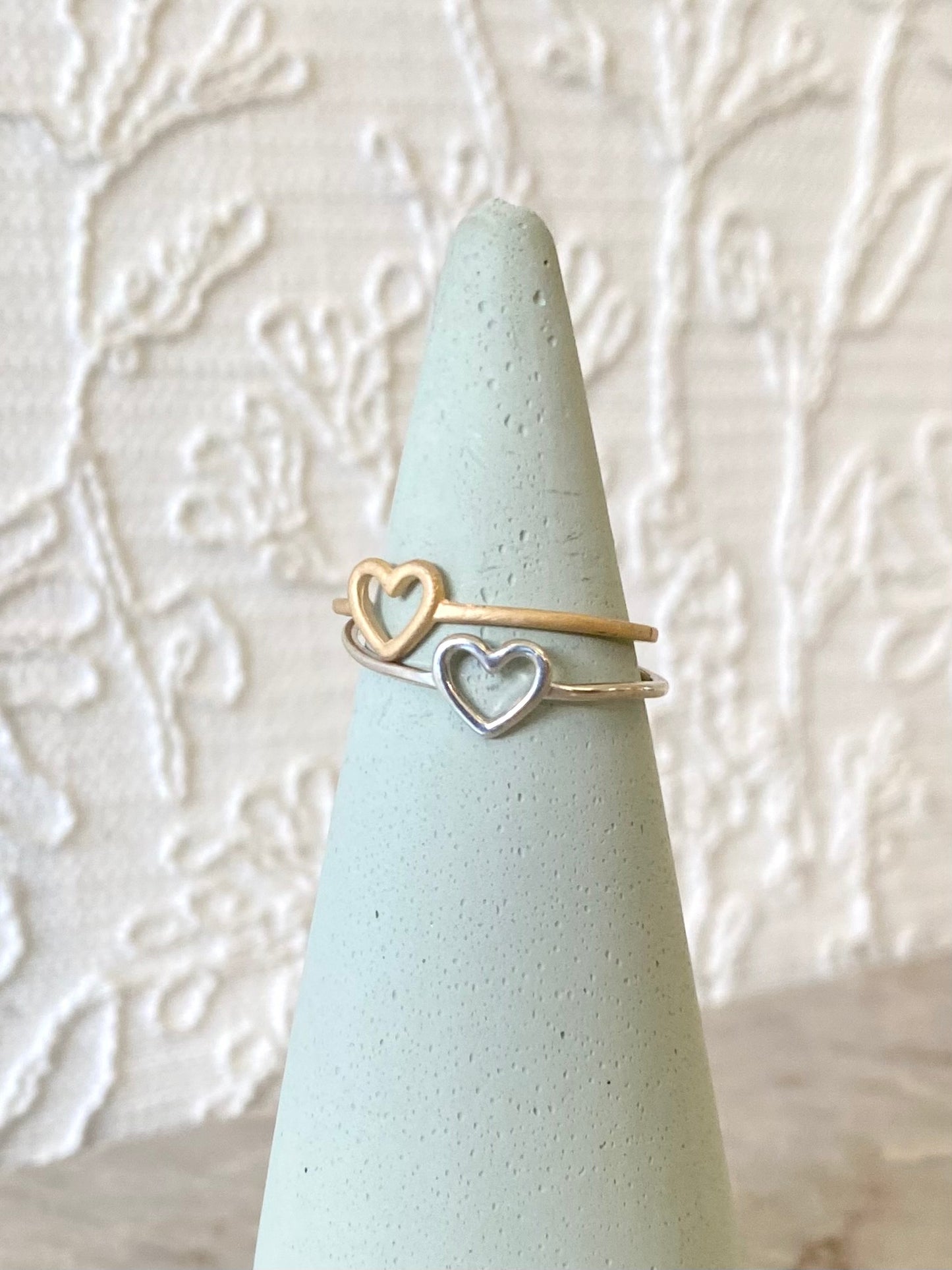 Solid Gold or Silver Heart Ring