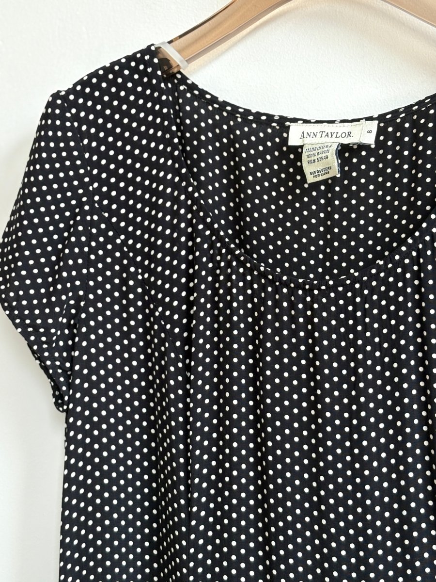 Ann Taylor | Black & White Polkadot Mini Dress (Vintage) - Made X Hudson