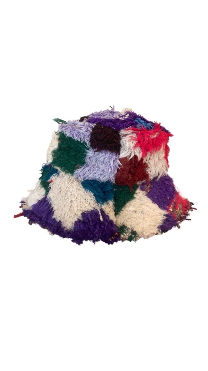 Square Print Bucket Hat in Colors White, Purple, Green, & Pink - Made X Hudson