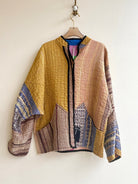 Reversible Ladhiya Quilted Jacket in Colors Pink, Red, Green, Mustard & Gold, Purple, Blue, Brown - Made X Hudson
