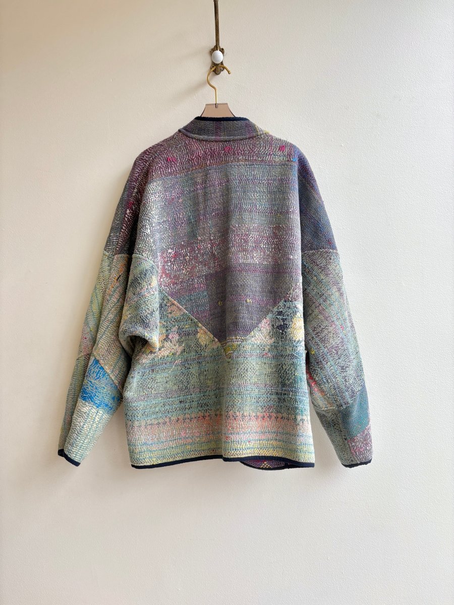 Reversible Ladhiya Quilted Jacket in Colors Red, Purple, Yellow, Green & Green, Grey, Blue, Yellow - Made X Hudson