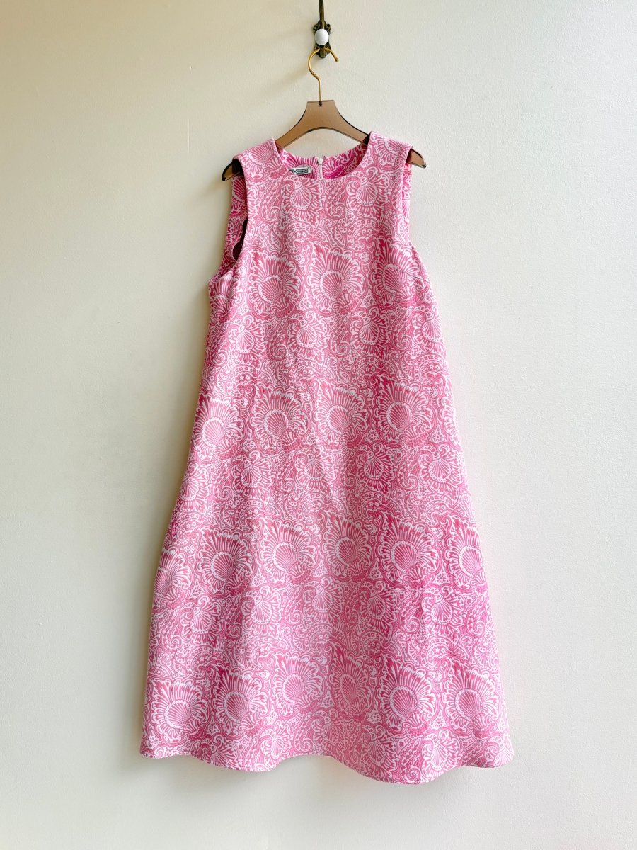 Pink Paisley Print Brocade Chore Dress - Made X Hudson