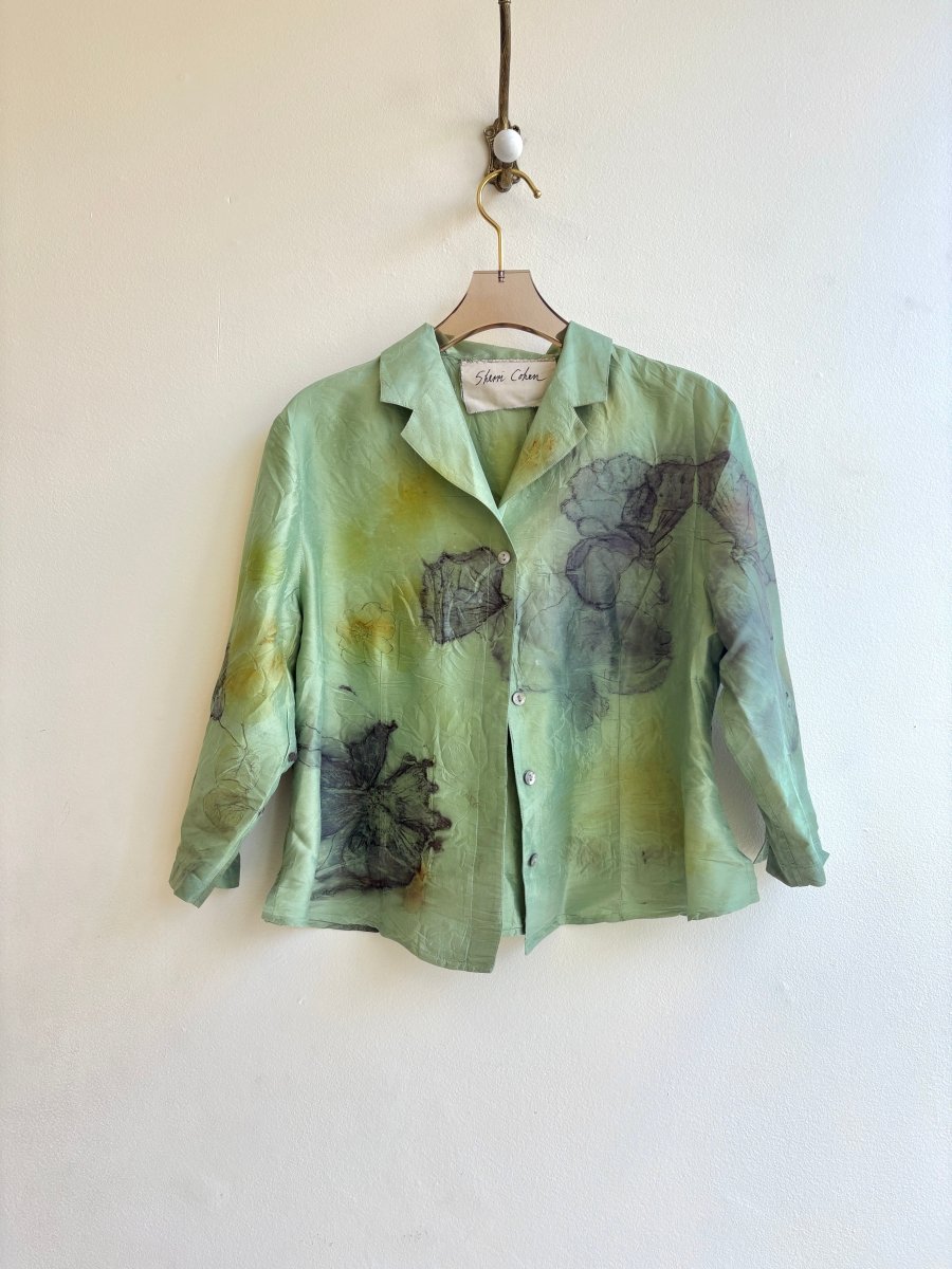Mint Eco Printed Button Up Blouse (Reworked) - Made X Hudson