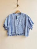 The Valley Shirt in Dusty Blue and White Stripe (Reworked) - Made X Hudson