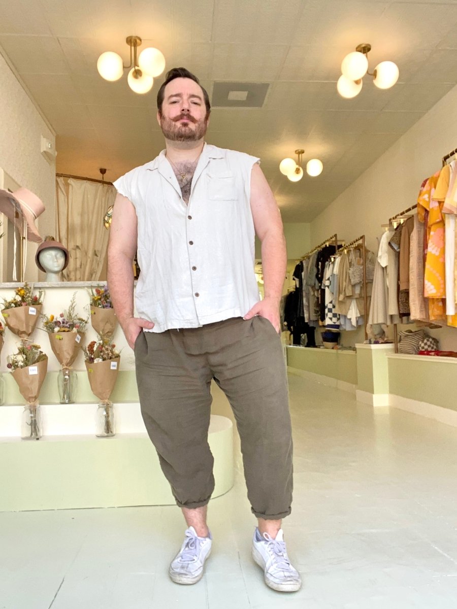 Soft Green Linen Studio Pant - Made X Hudson