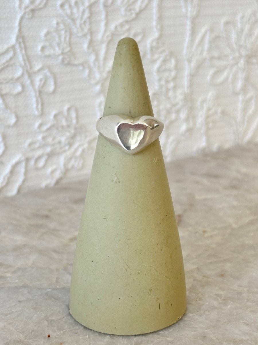 Sterling Silver Heart Signet Ring (Vintage Mold) - Made X Hudson