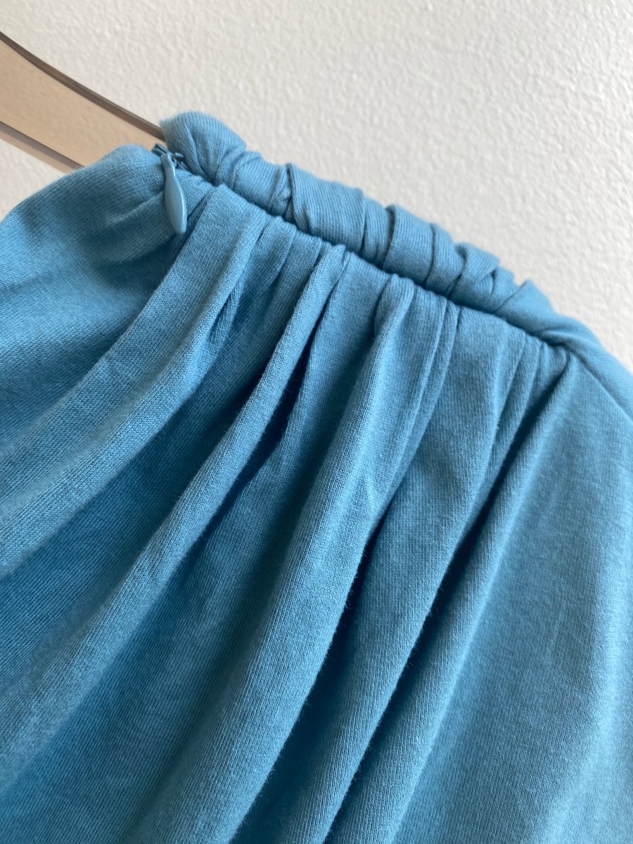 Marina Moscone | Blue Cowl Draped Gathered Side Dress (Vintage) - Made X Hudson