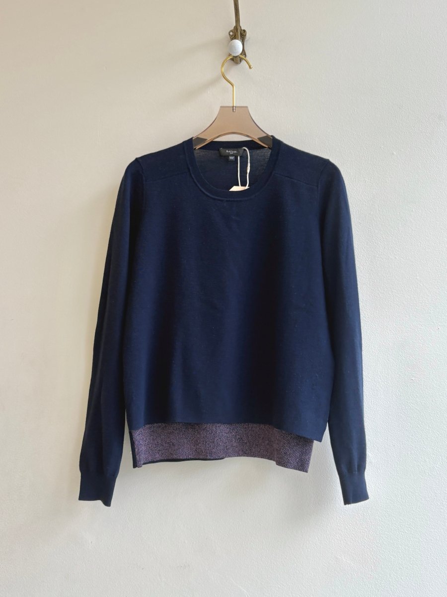 Paul Smith | Navy and Metallic Lavender Sweater (Vintage) - Made X Hudson