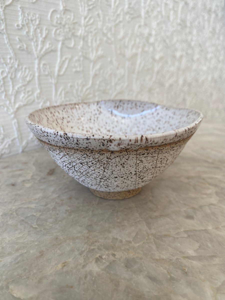White Spotted Dent Decorative Bowl - Made X Hudson