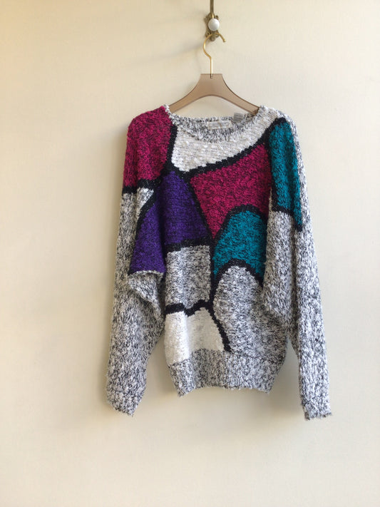 Pretense | Rose, Purple, & Teal Sweater (Vintage)