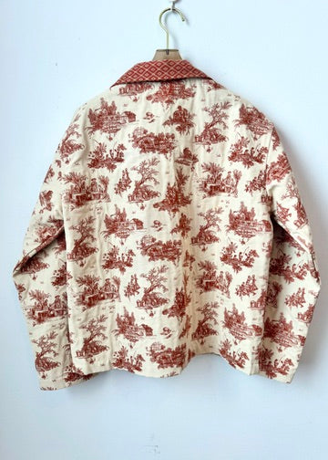 Toile Du Jouy Chore Jacket in Terracotta - Made X Hudson