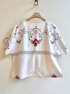 Cross Stitch Roses with Fawn Brown Border | Picnic Top - Made X Hudson