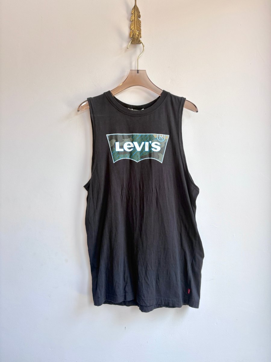 Cropped Black w/ Camo Sleeveless Tee (Reworked) - Made X Hudson