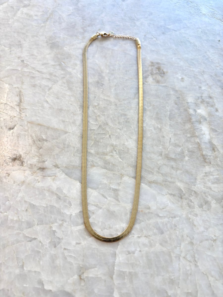 18k Gold Fill 2.5mm Herringbone Necklace (18" with extender to 19.5") - Made X Hudson