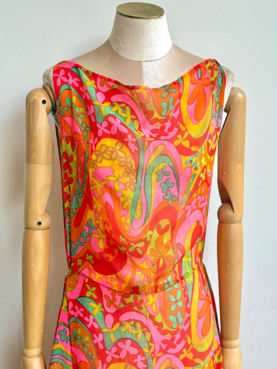 Zero - Waste Dress in Neon Flower Power - Made X Hudson