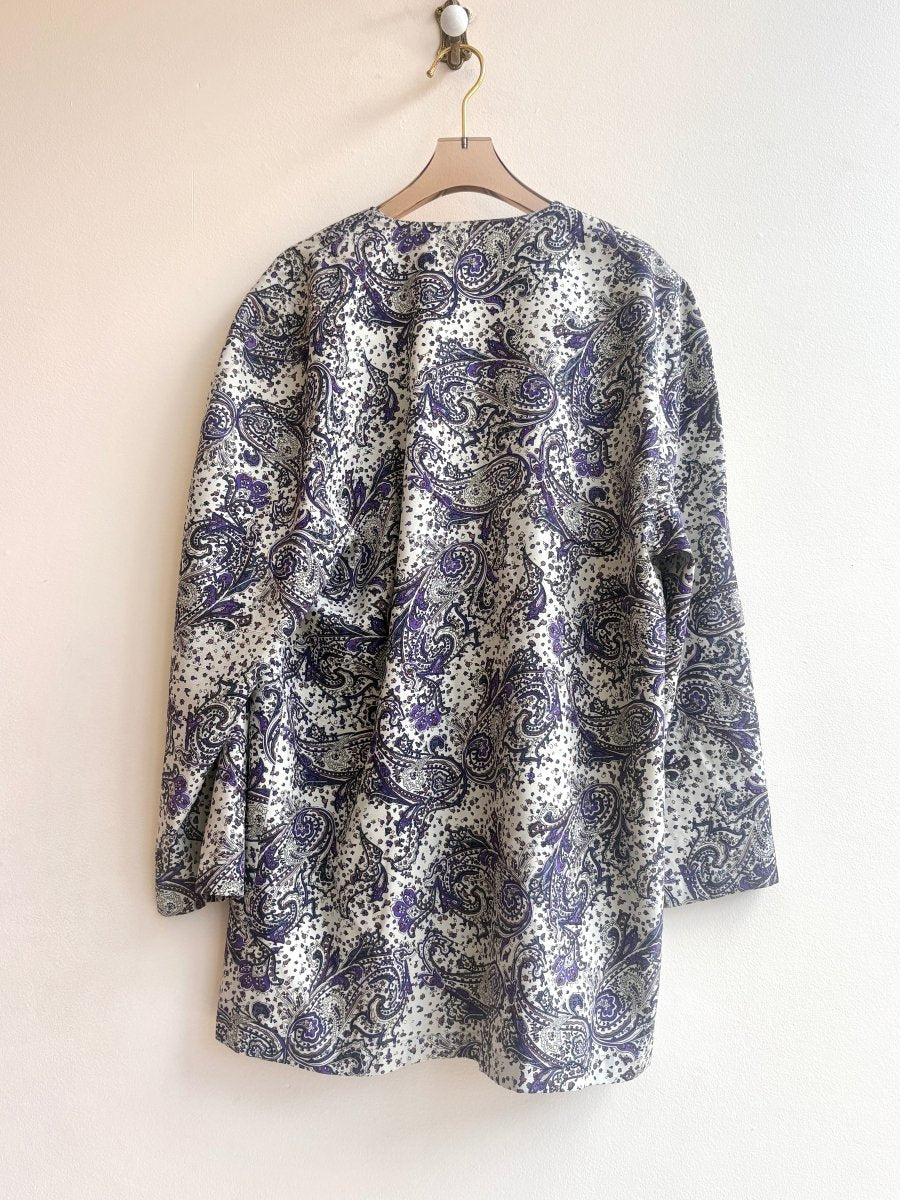 Purple Paisley Button Up Shirt Jacket (Vintage) - Made X Hudson