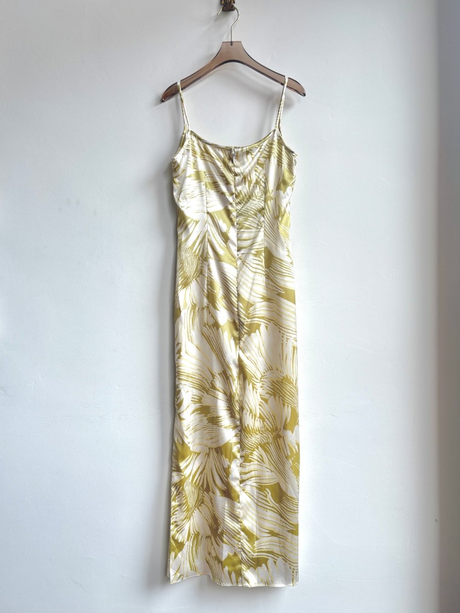 Green, Yellow & White “Mari” Slip Dress - Made X Hudson