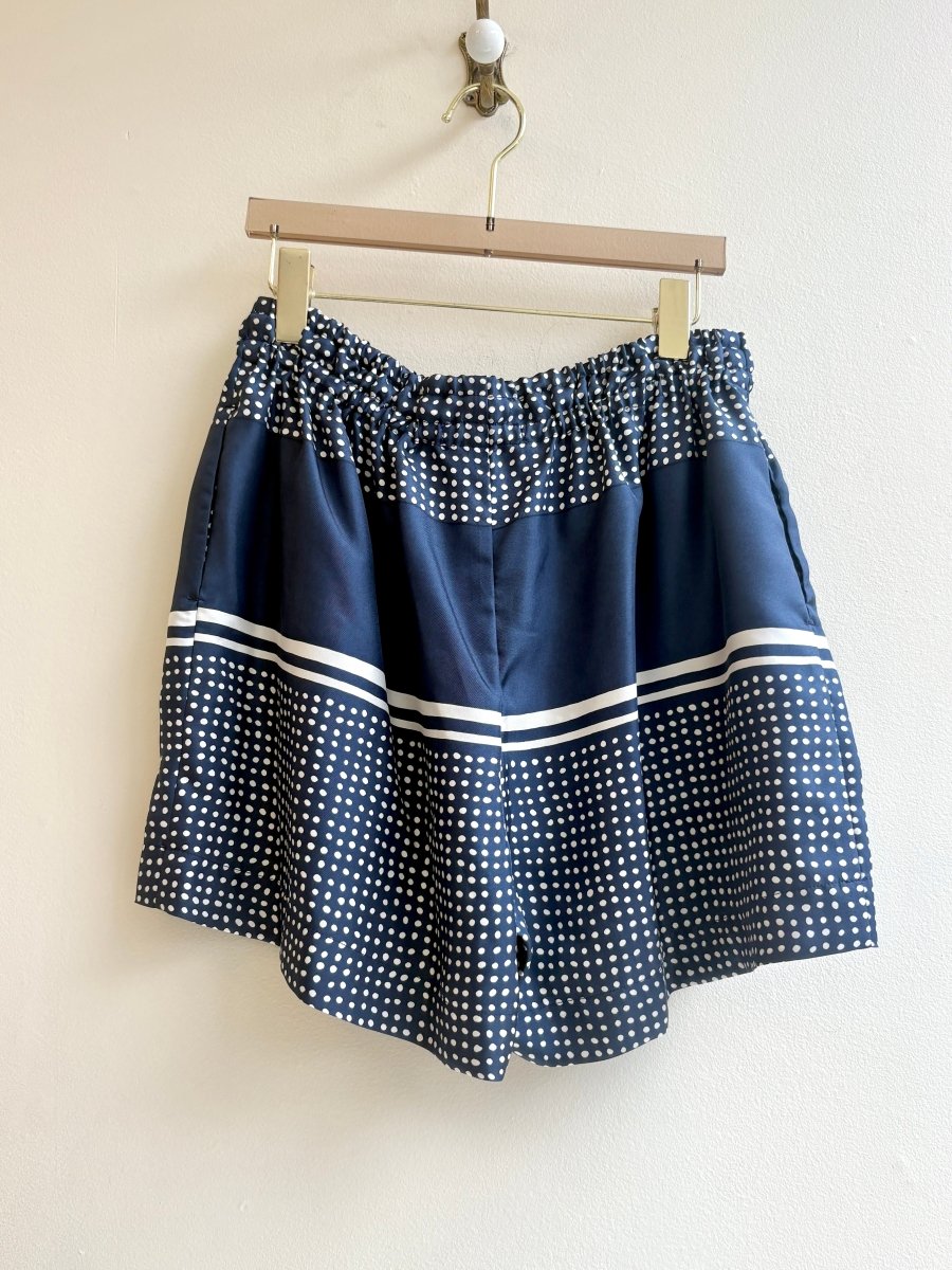 "Circe" Navy Dotted Town Shorts - Made X Hudson