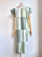 Sage, Mint, and Fern Green Gridded Caftan (Reworked) - Made X Hudson
