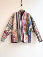 Reversible Ladhiya Quilted Jacket in Colors Linen White, Salmon, Forest Green, Navy & Baby Blue, Lime, Grey - Made X Hudson