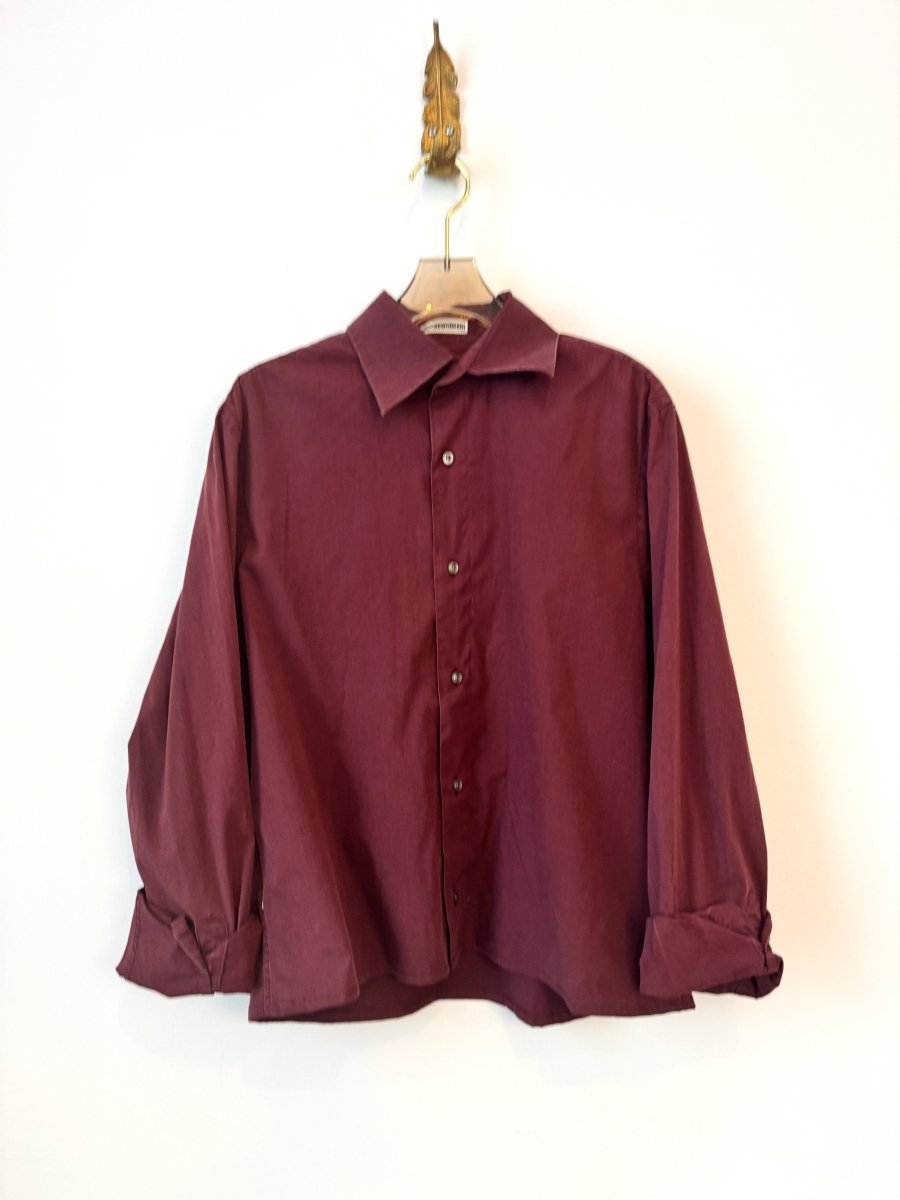 The Vale Shirt in Wine Red Cotton (Reworked) - Made X Hudson