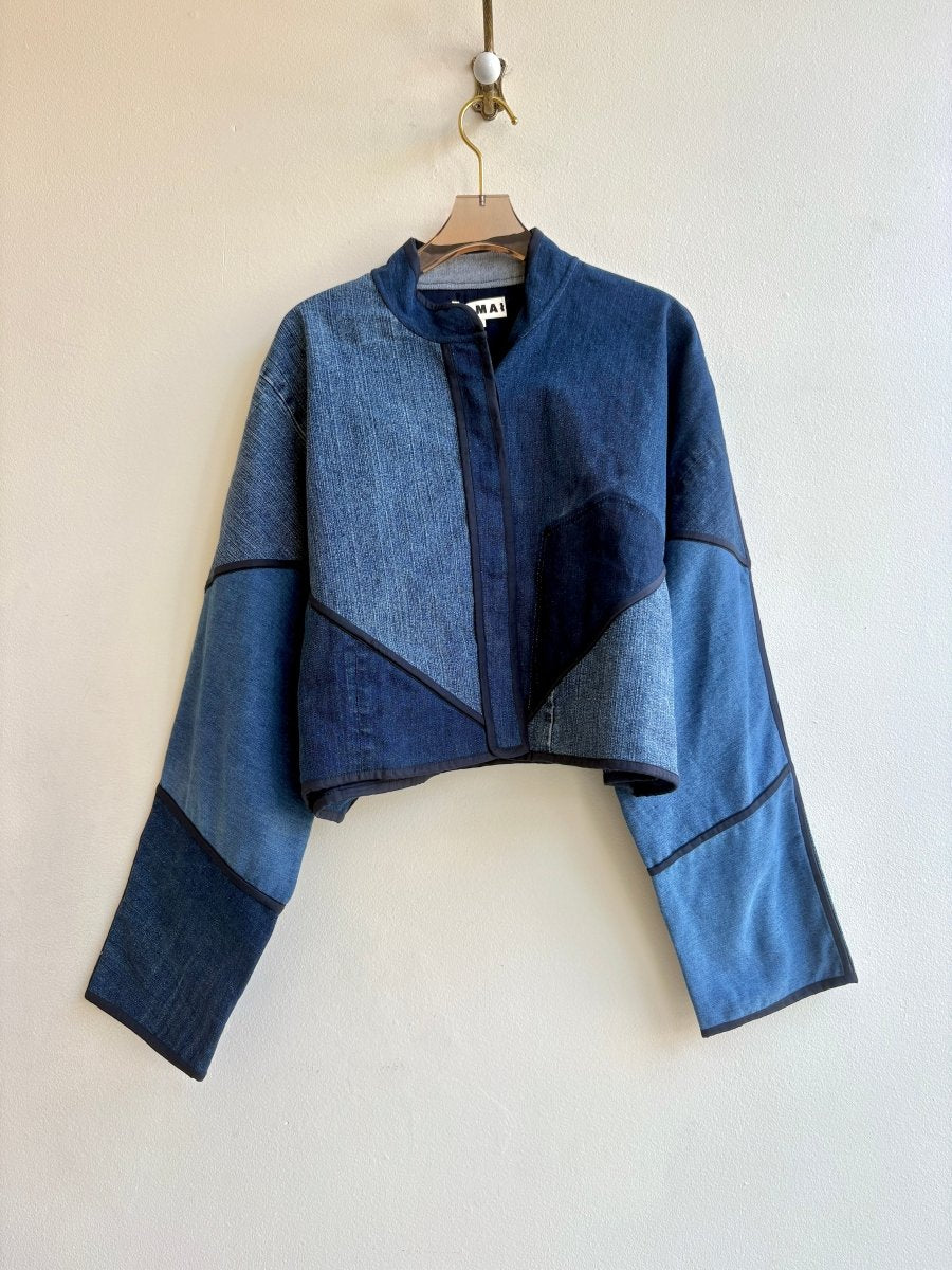 “Meena” Kaira Upcycled Denim Cropped Jacket - Made X Hudson